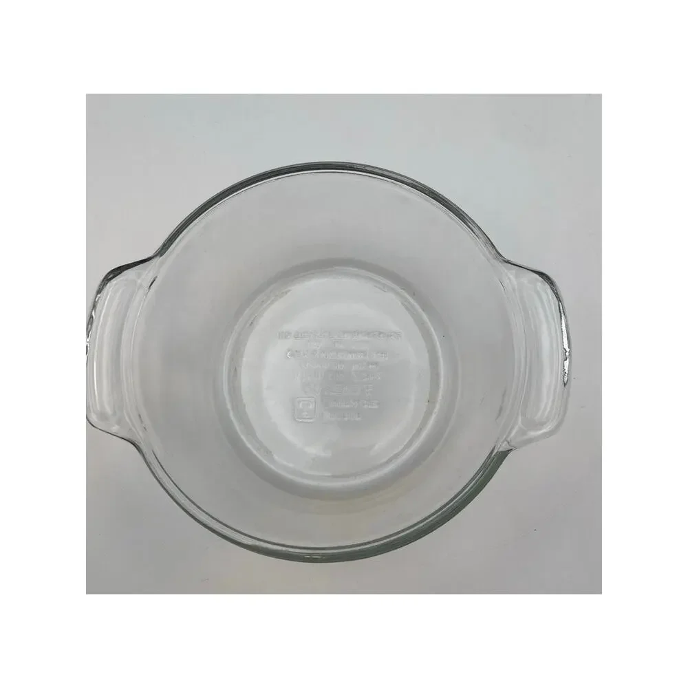 Vintage Anchor Hocking Glass Ovenware 5.75 Inch Clear Casserole Dish with Lid